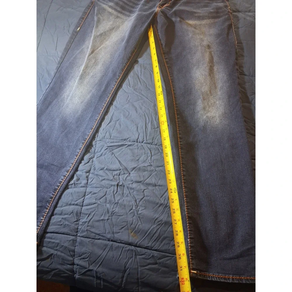 True Religion Ricky‎ Big T Relaxed Straight Flap Jeans Dark Wash Mens 36x32